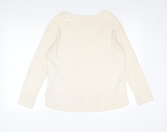 Womens UK Size L Zara Beige Pullover Jumper