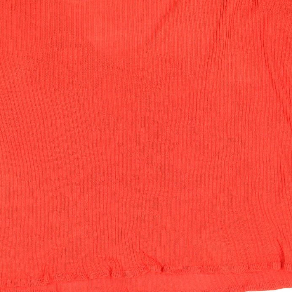 George Womens Red V-Neck Acrylic Pullover Jumper Size 12