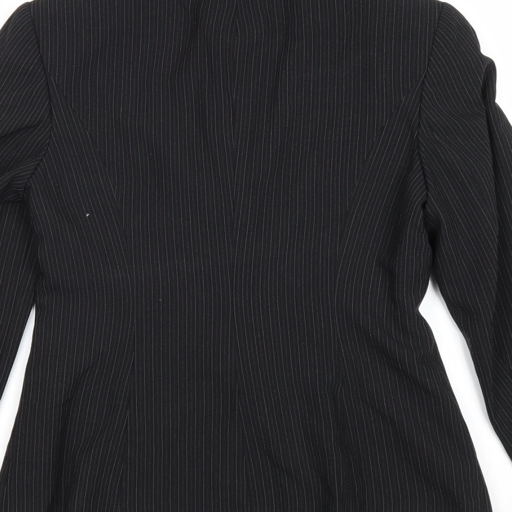 Papaya Womens Black Striped Polyester Jacket Suit Jacket Size 10