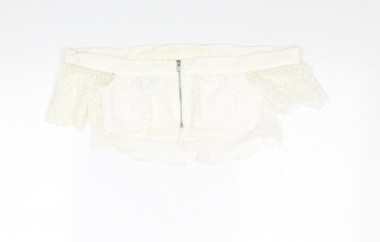 Womens UK Size 6 Topshop Ivory Cropped Tank
