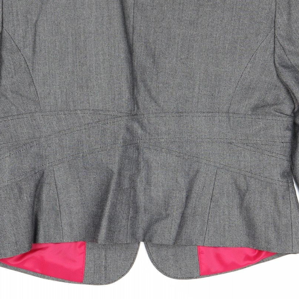 Marks and Spencer Womens Grey Polyester Jacket Blazer Size 14