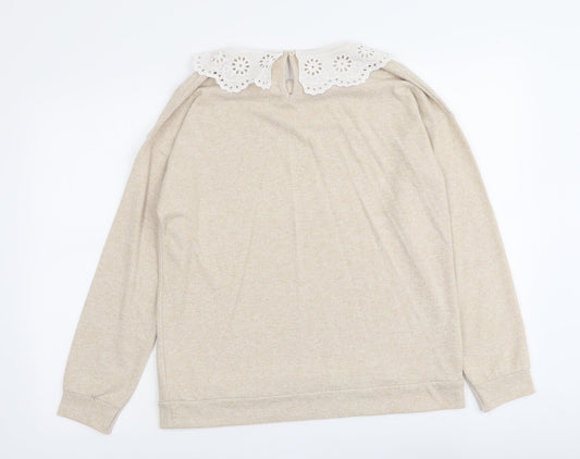 Womens UK Size 8 Papaya Pink Pullover Jumper