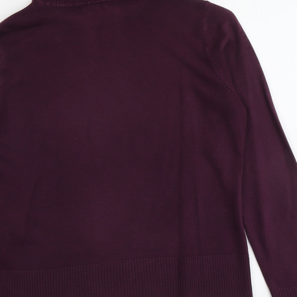 BHS Womens Purple Roll Neck Acrylic Pullover Jumper Size 10