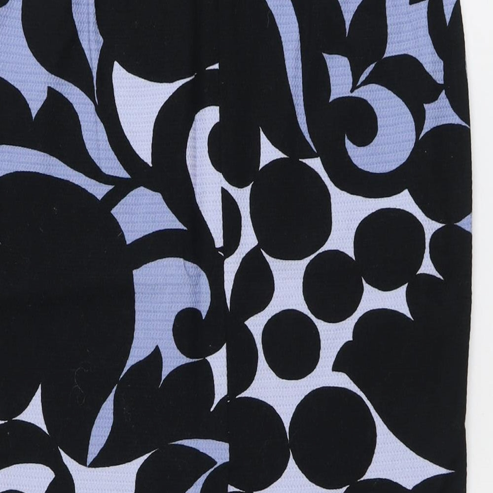 Ann Taylor Womens Black Geometric Cotton Straight & Pencil Skirt Size 6 Zip