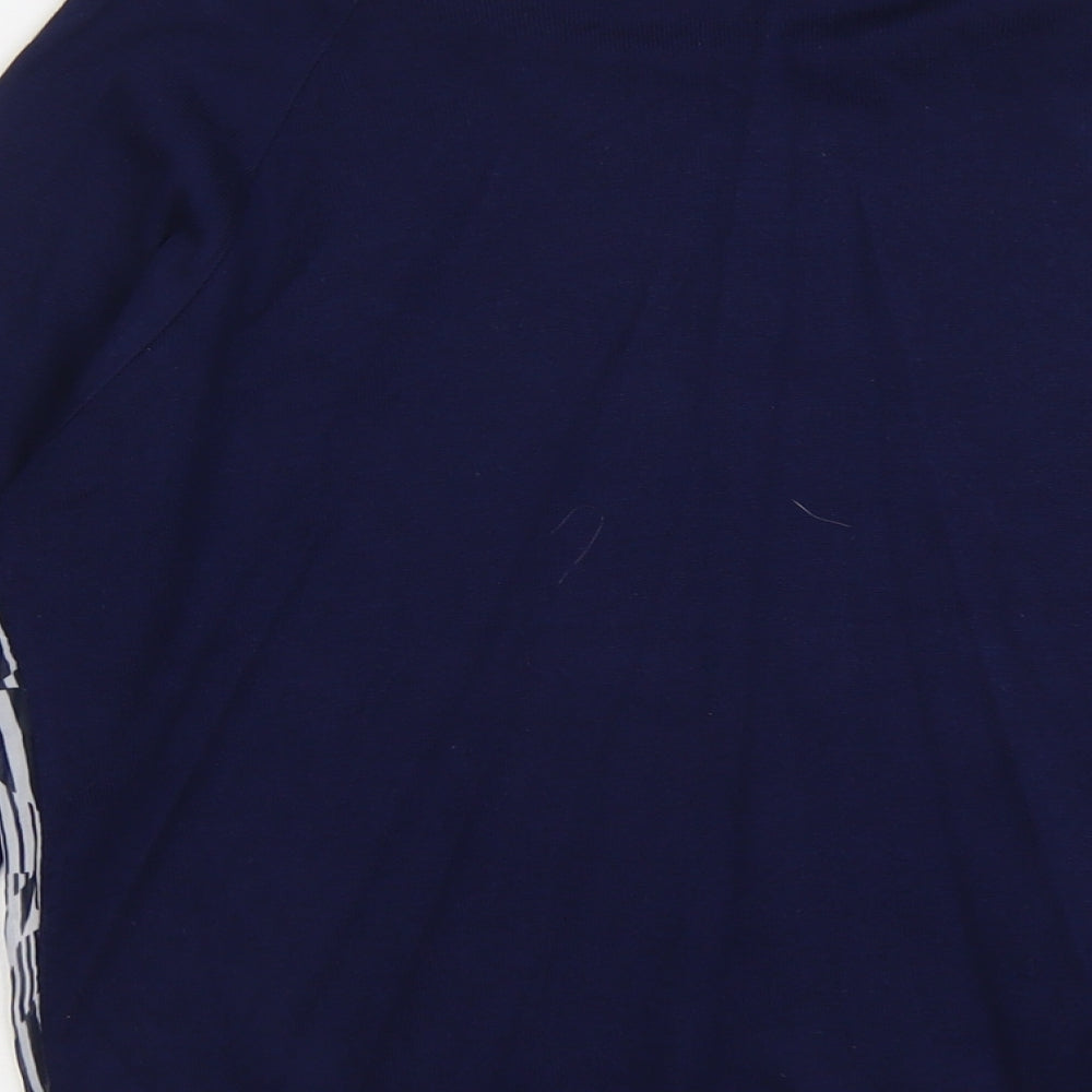 BHS Womens Blue Boat Neck Geometric Acrylic Pullover Jumper Size 14