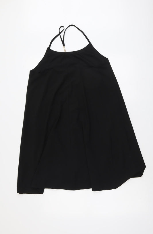 Glamorous Womens Black Polyester Trapeze & Swing Size 10 Round Neck Pullover