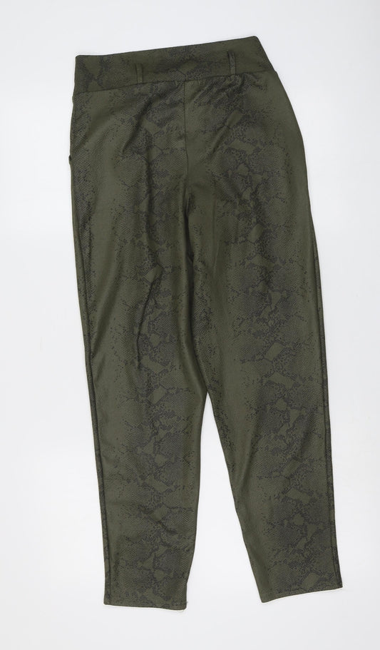 I SAW IT FIRST Womens Green Animal Print Polyester Jegging Trousers Size 10 L25 in Regular - Snake Skin Print