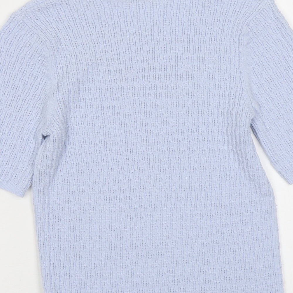 TU Womens Blue Boat Neck Viscose Pullover Jumper Size 14