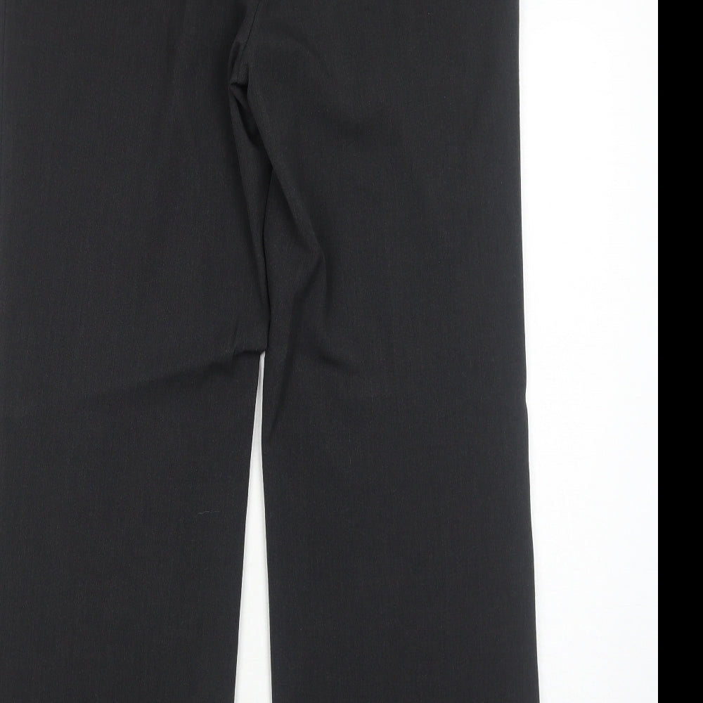 AMARANTO Womens Grey Polyester Trousers Size 12 Regular Zip