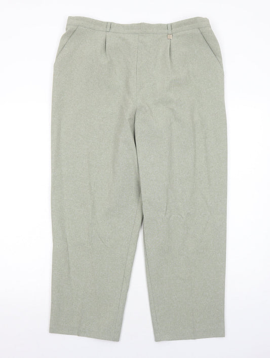 Womens UK Size 18 Classic Regular Fit Green Trousers