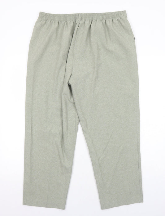Classic Womens Green Polyester Trousers Size 18 Regular