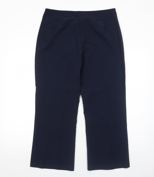 Womens UK Size 14 Mia Moda Regular Fit Dress Pants Blue Trousers