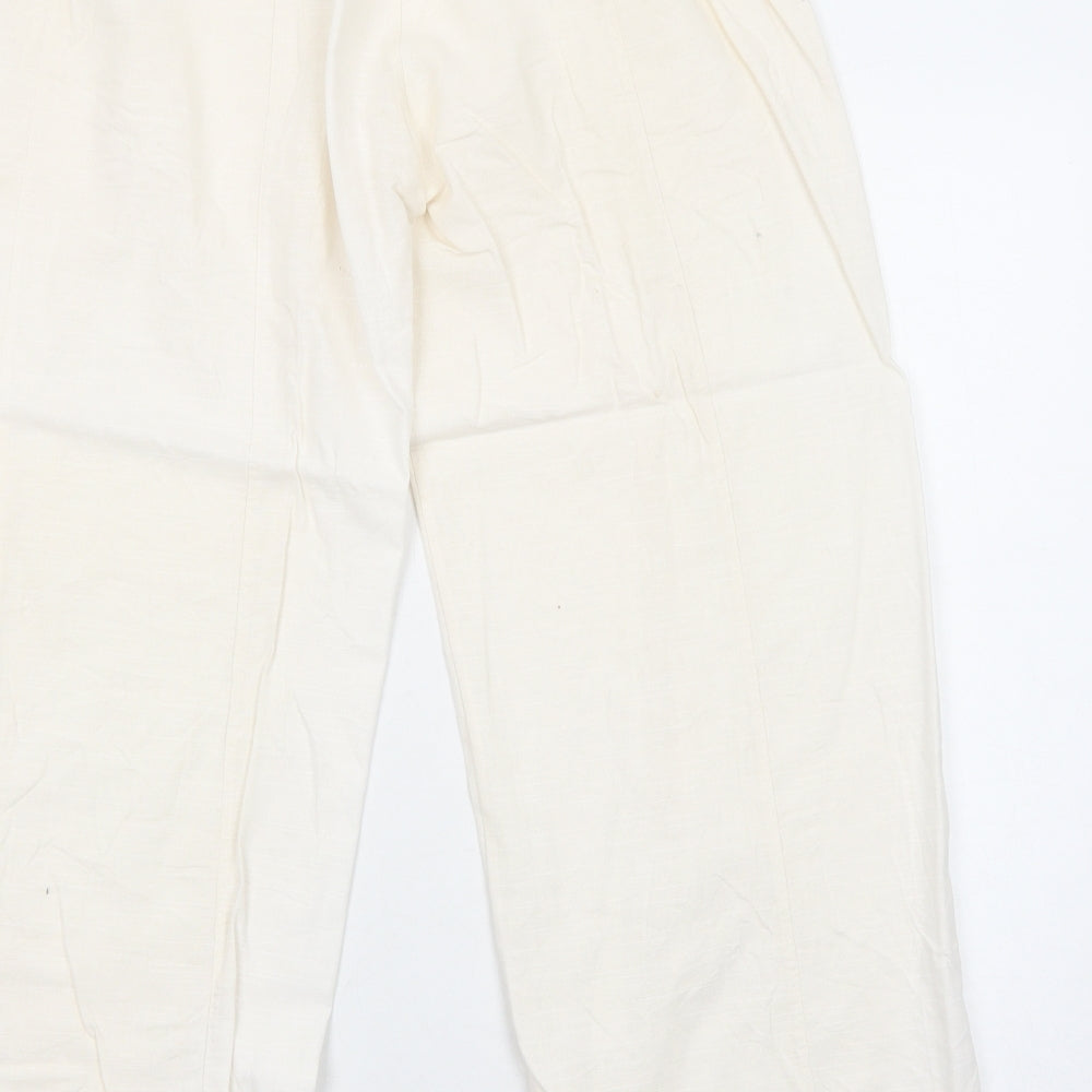 Womens UK Size XL Preworn Regular Fit Ivory Trousers