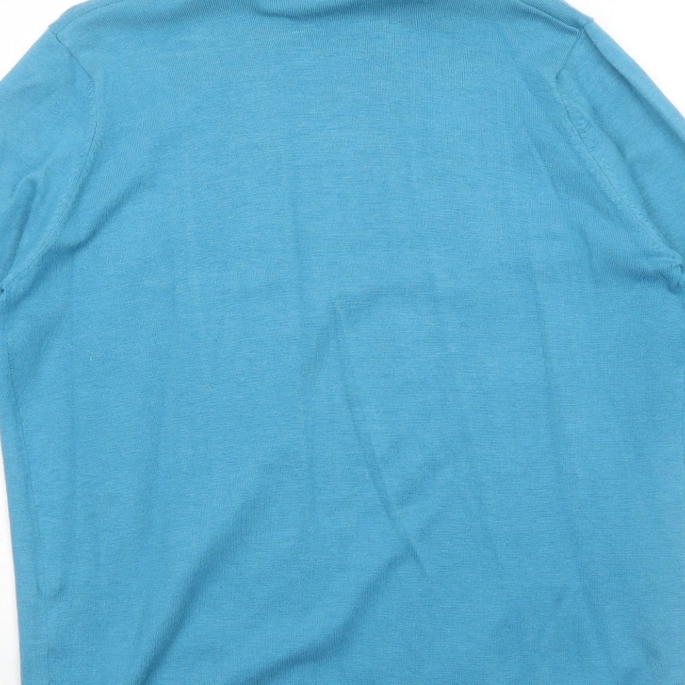 Womens UK Size M EWM Blue Cardigan Jumper