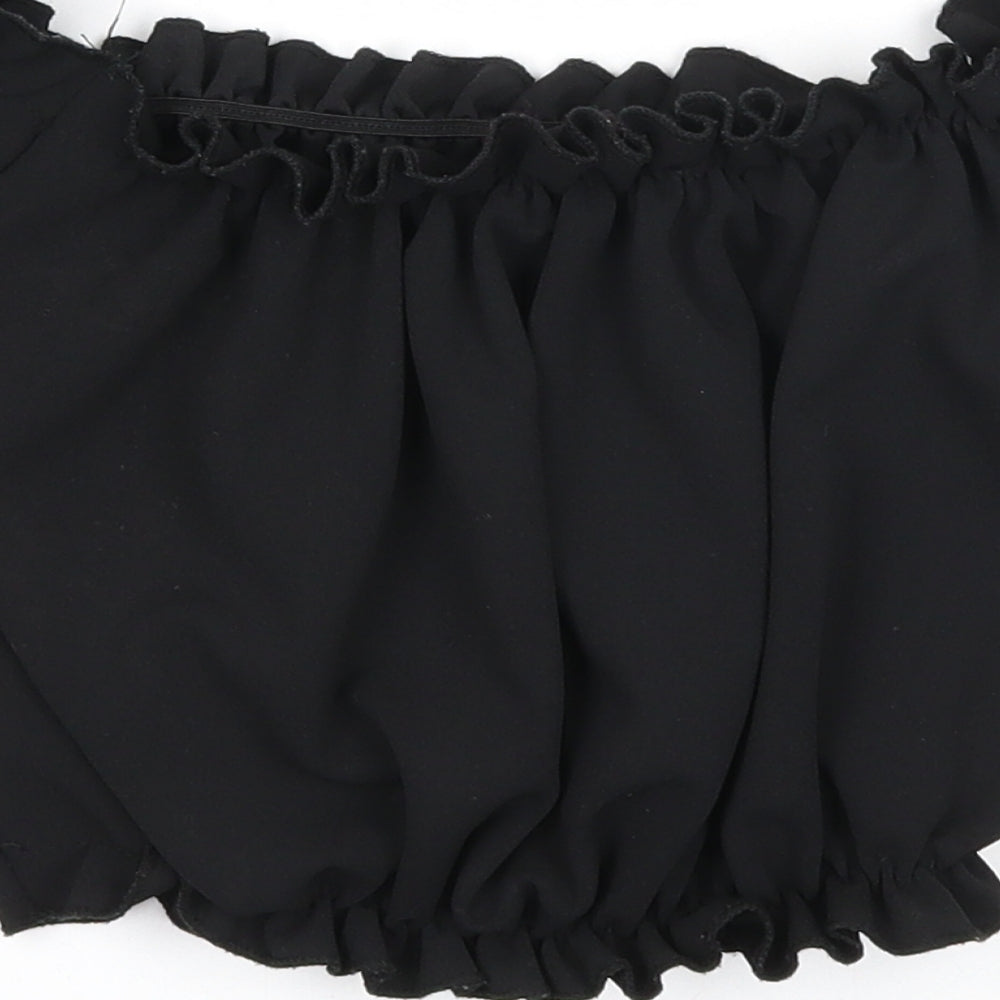 Womens UK Size 6 New Look Black Cropped Tank