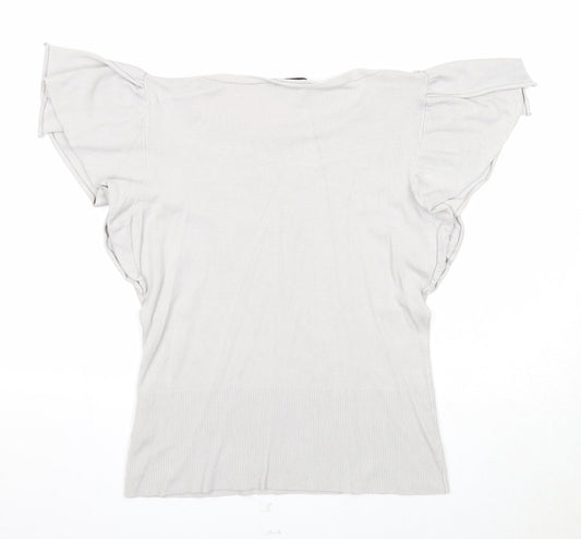 Womens UK Size L Linea Grey Basic Blouse