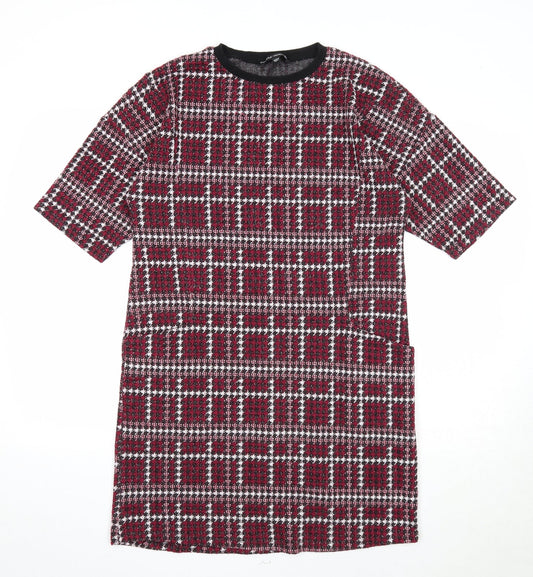 Capsule Womens Purple Geometric Polyester A-Line Size 12 Round Neck Pullover