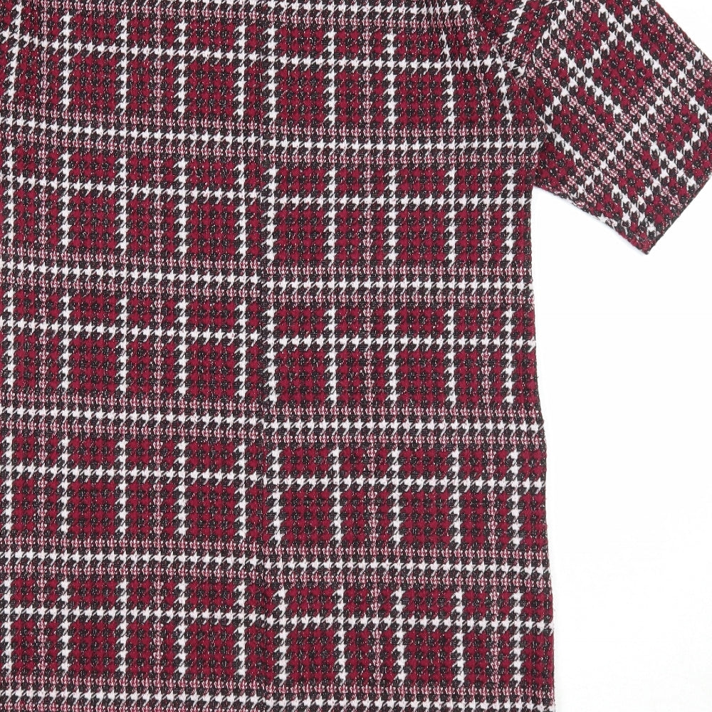 Capsule Womens Purple Geometric Polyester A-Line Size 12 Round Neck Pullover