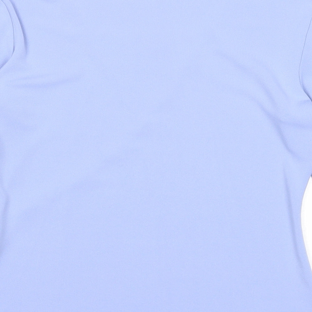 Berkertex Womens Blue Polyester Basic Blouse Size 12 Scoop Neck - Lace Detail