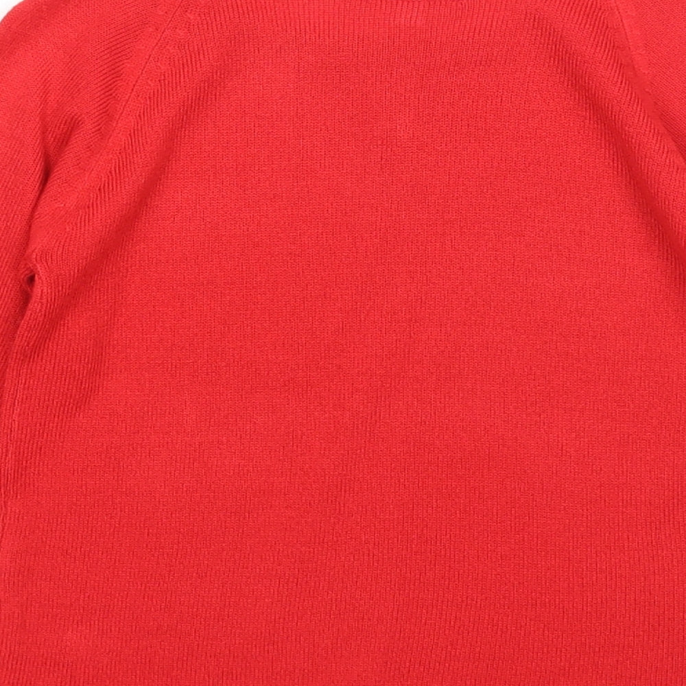 Essentiel Girls Red Round Neck Acrylic Pullover Jumper Size 4 Years Pullover