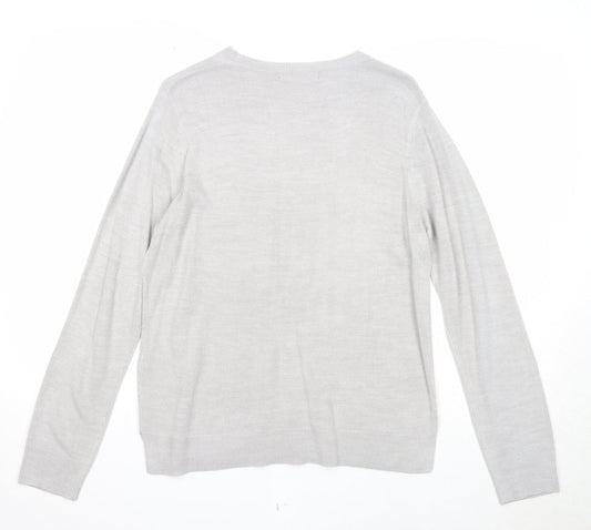 Womens UK Size 14 Marks and Spencer Grey Pullover Jumper