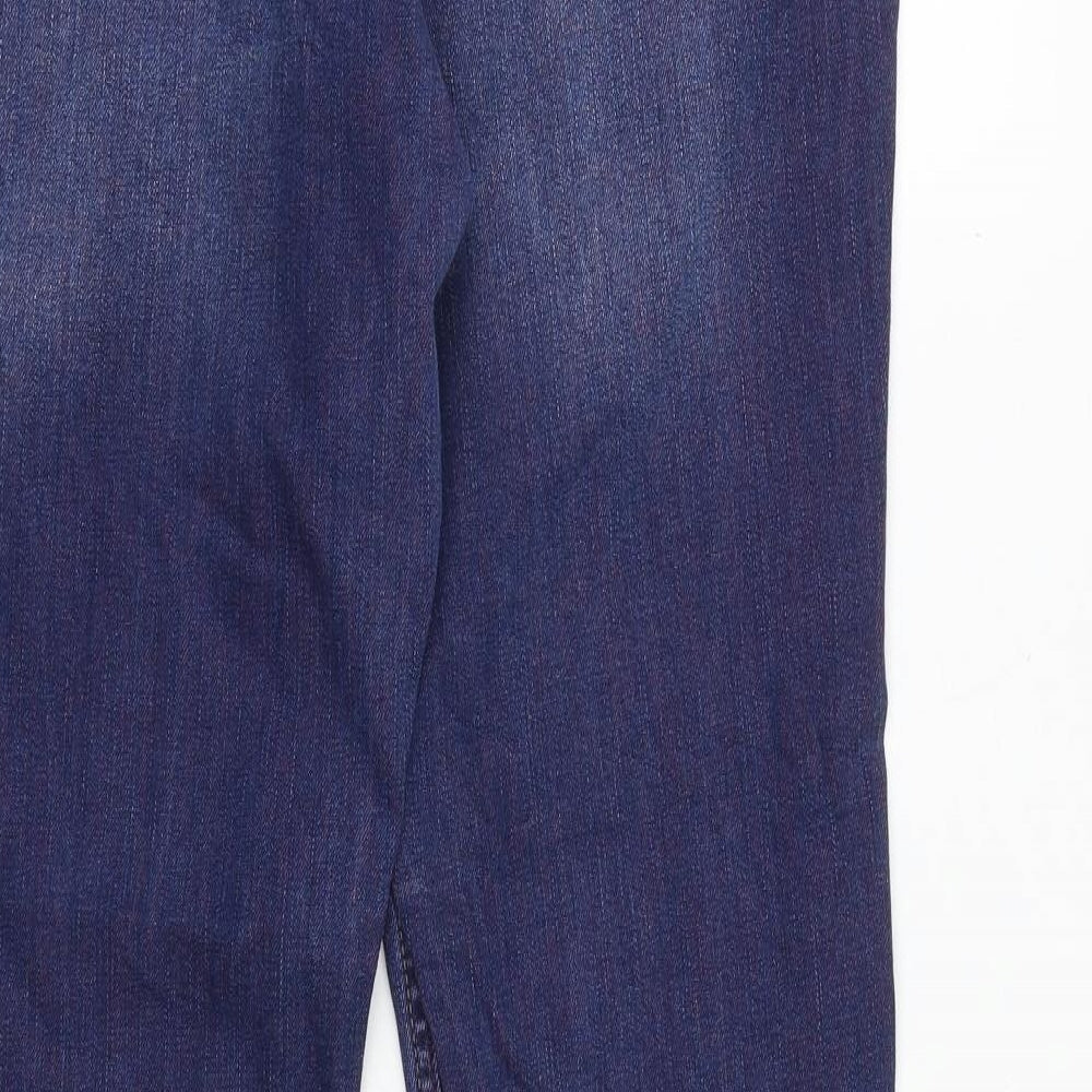 H.I.S Womens Blue Cotton Straight Jeans Size 36 in Regular Zip