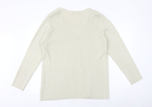 Womens UK Size M House of Fraser Beige Cardigan Jumper