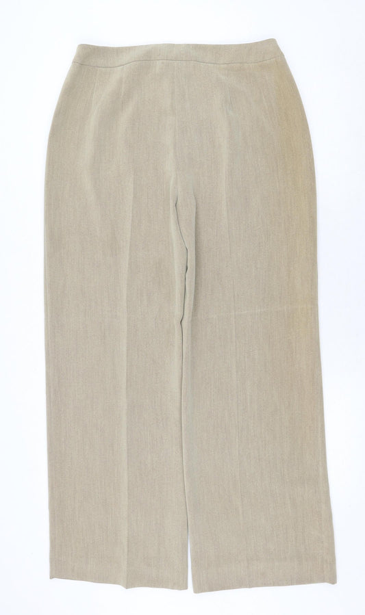 Womens UK Size 14 Alex & Co Regular Fit Beige Trousers