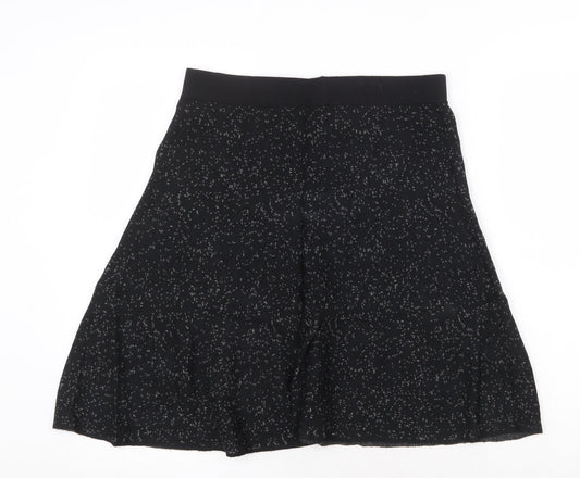 Cynthia Rowley Womens Black Geometric Cotton Swing Skirt Size M