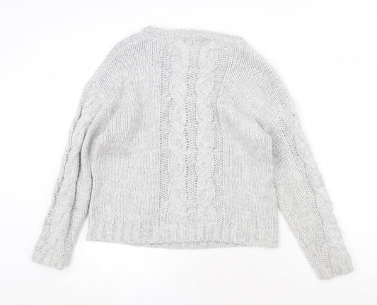 George Womens Grey Round Neck Polyamide Pullover Jumper Size 10