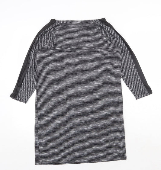 Miss Selfridge Womens Grey Viscose A-Line Size 8 Boat Neck Pullover