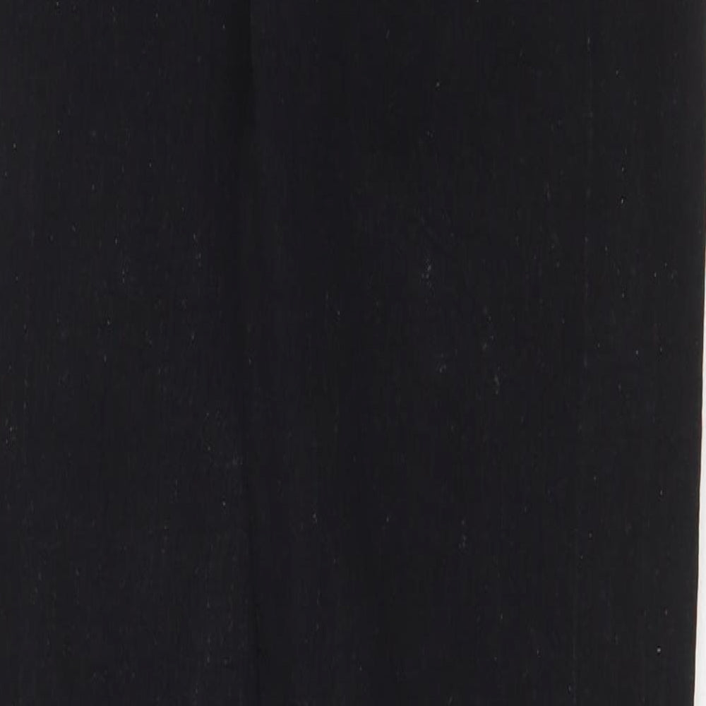 Denim & Co. Womens Black Cotton Straight Jeans Size 12 Regular Zip