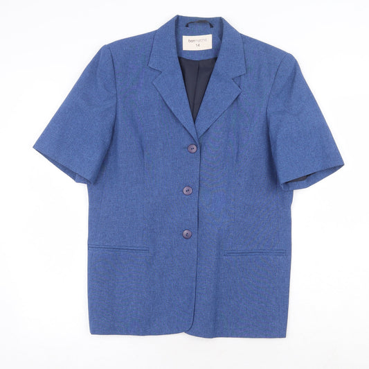 Womens UK Size 14 Bonmarché Tall Blue Blazer