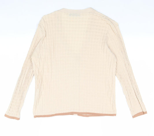 Womens UK Size S Zara Beige Cardigan Jumper