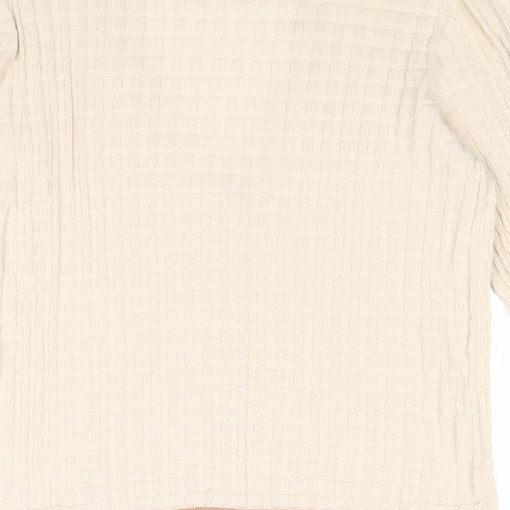 Womens UK Size S Zara Beige Cardigan Jumper
