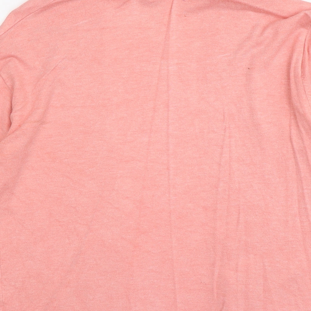 TU Womens Pink V-Neck Viscose Pullover Jumper Size 10