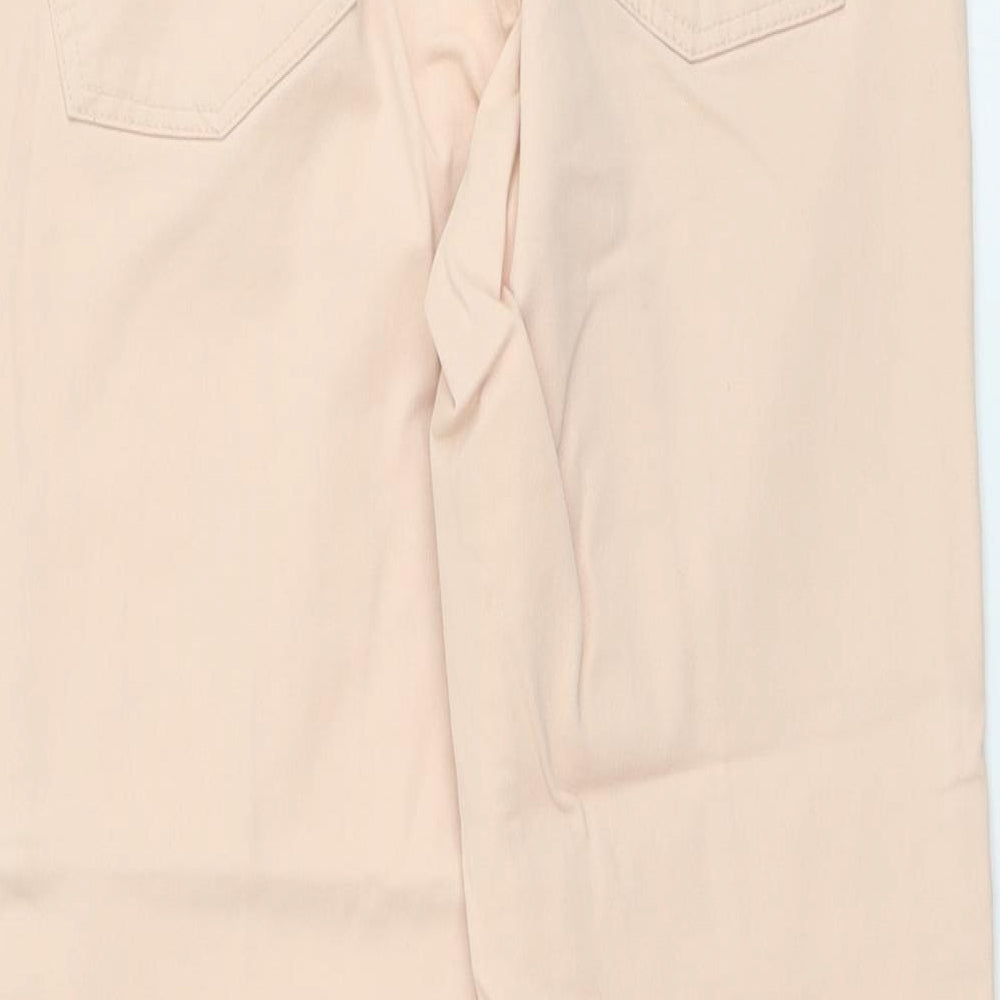 Gap Womens Pink Herringbone Cotton Straight Jeans Size 8 L26 in Regular Button