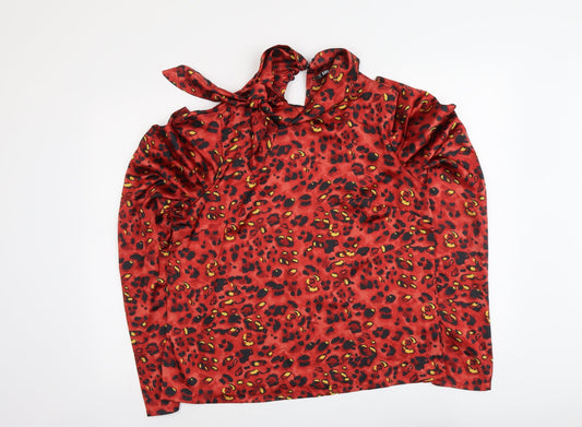Womens UK Size L SheIn Red Basic Blouse
