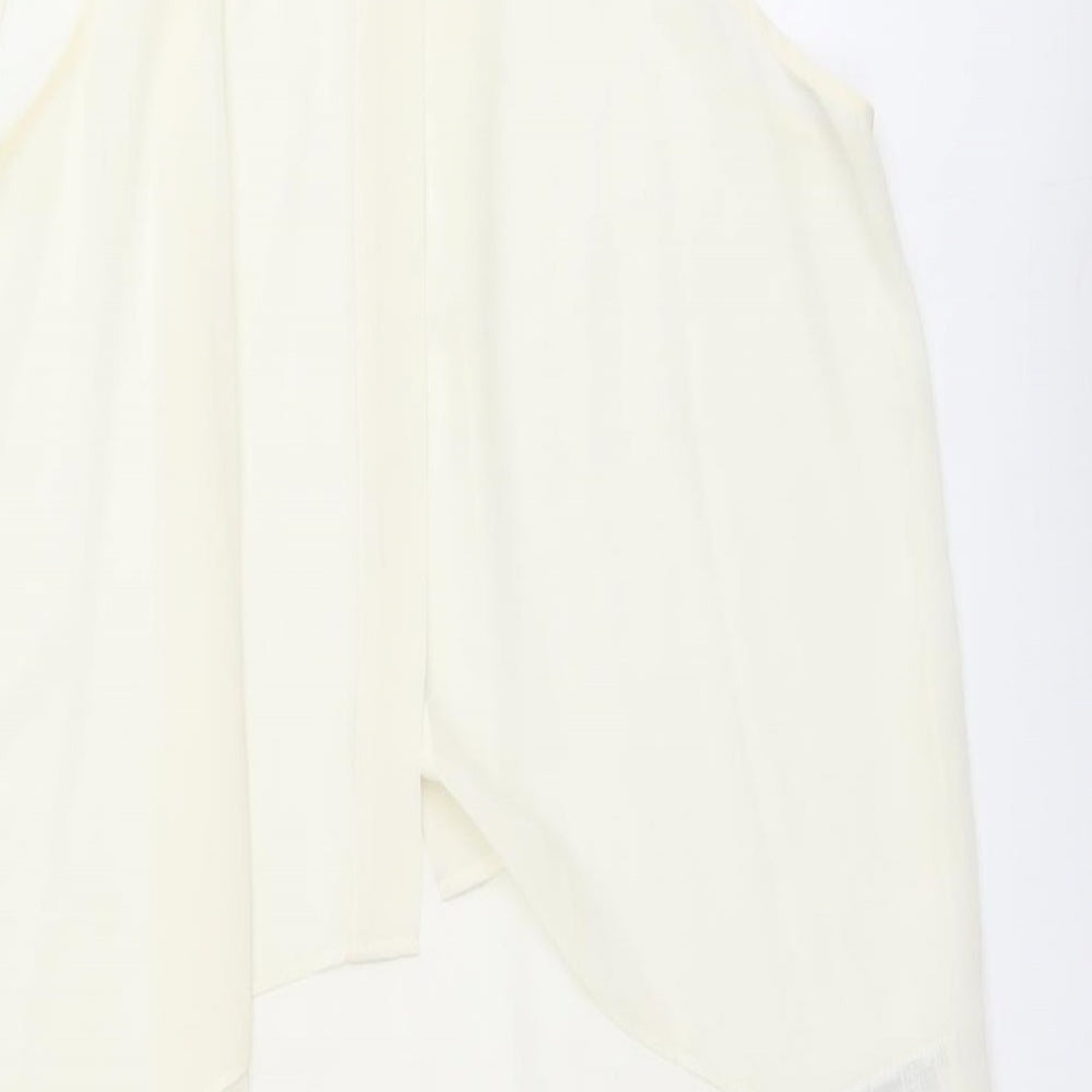 FOREVER 21 Womens Ivory Animal Print Polyester Basic Tank Size L Collared - Leopard Print