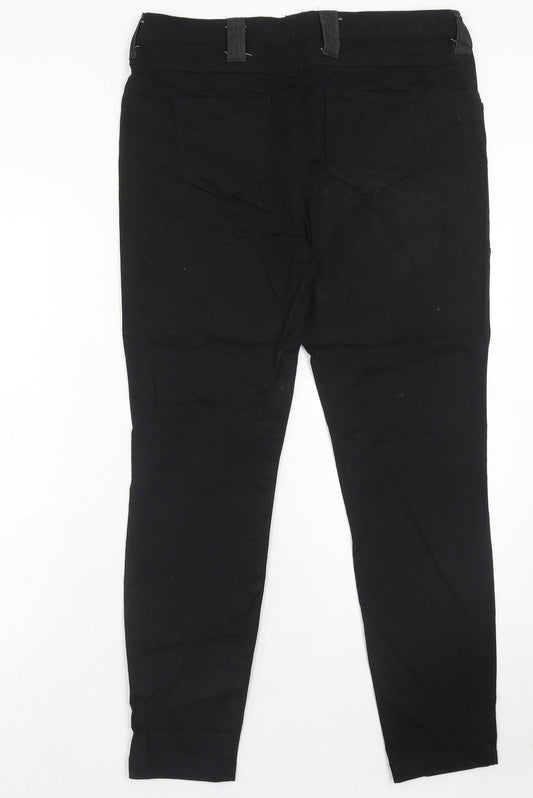 Womens UK Size 12 Preworn Regular Fit Skinny Black Jeans