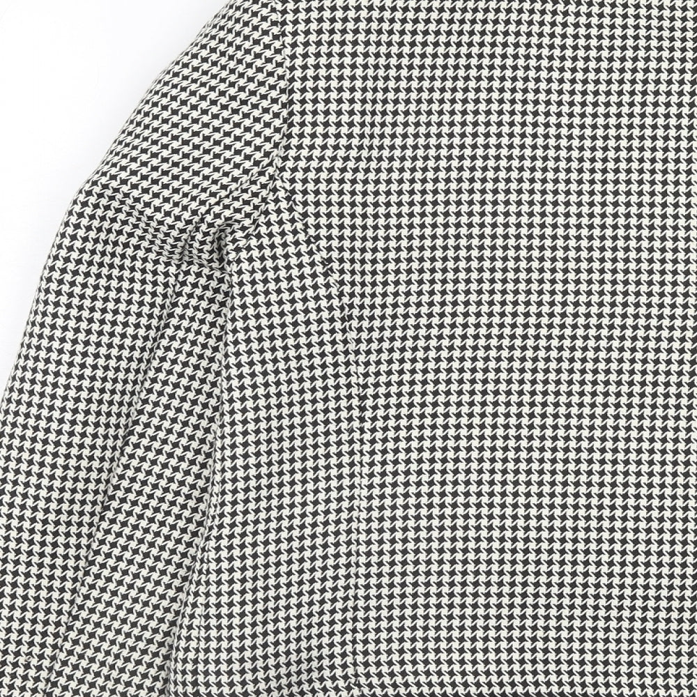 Marks and Spencer Womens Beige Geometric Polyester Jacket Blazer Size 14