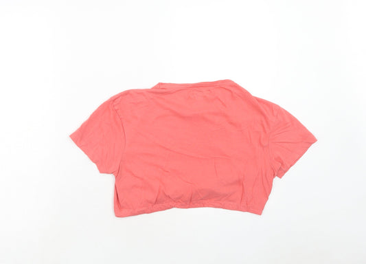 Womens UK Size S Brave Soul Pink Cropped T-Shirt