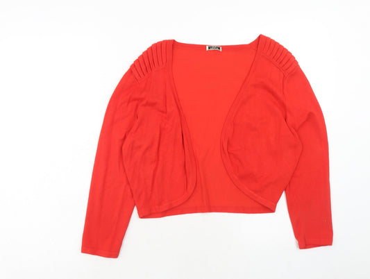 Precis Womens Red V-Neck Viscose Cardigan Jumper Size M