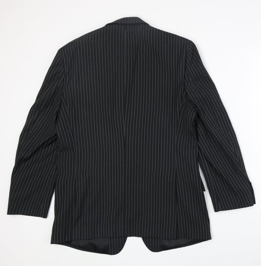 Mens UK Size 40 Charlton Gray Regular Black Suit Jacket