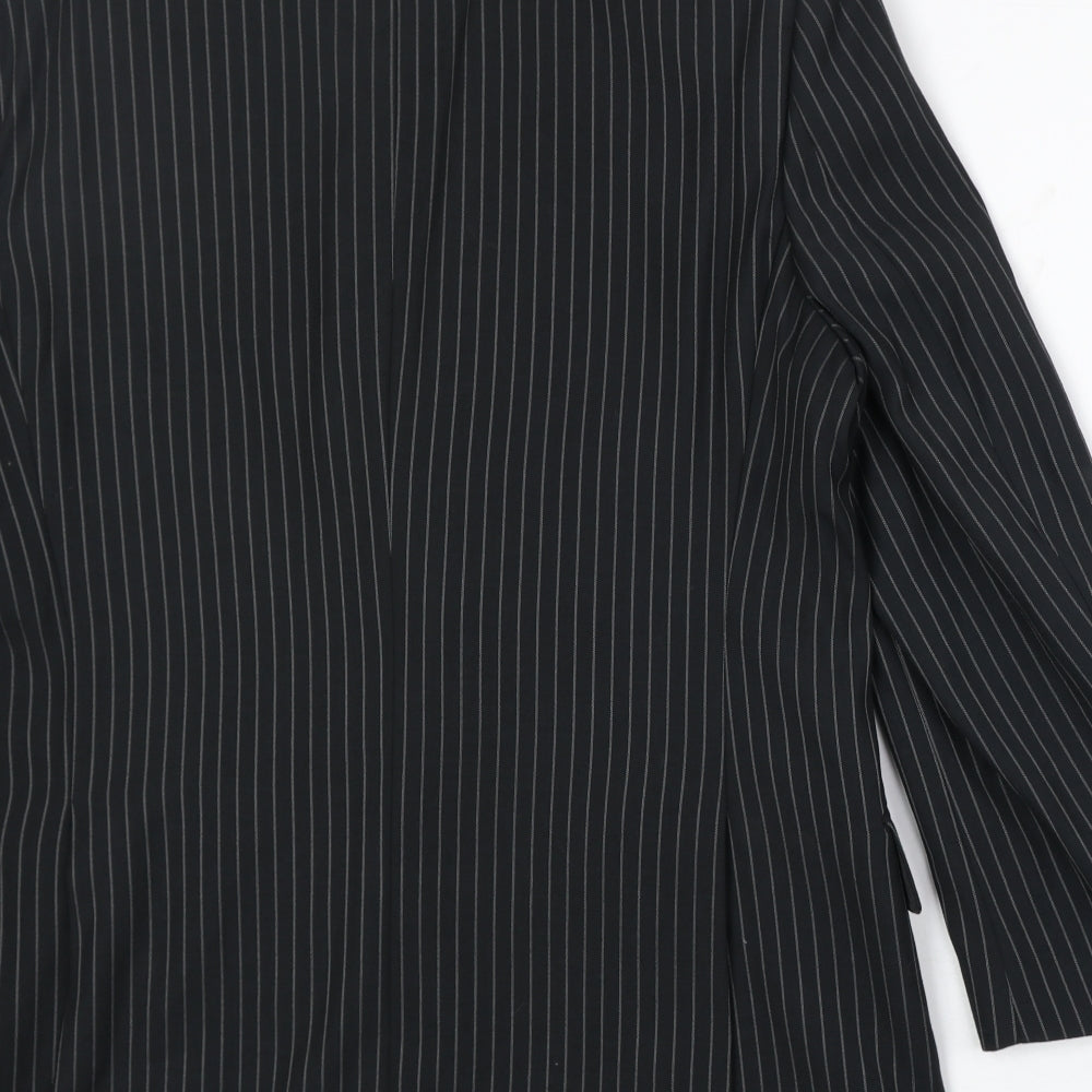 Mens UK Size 40 Charlton Gray Regular Black Suit Jacket