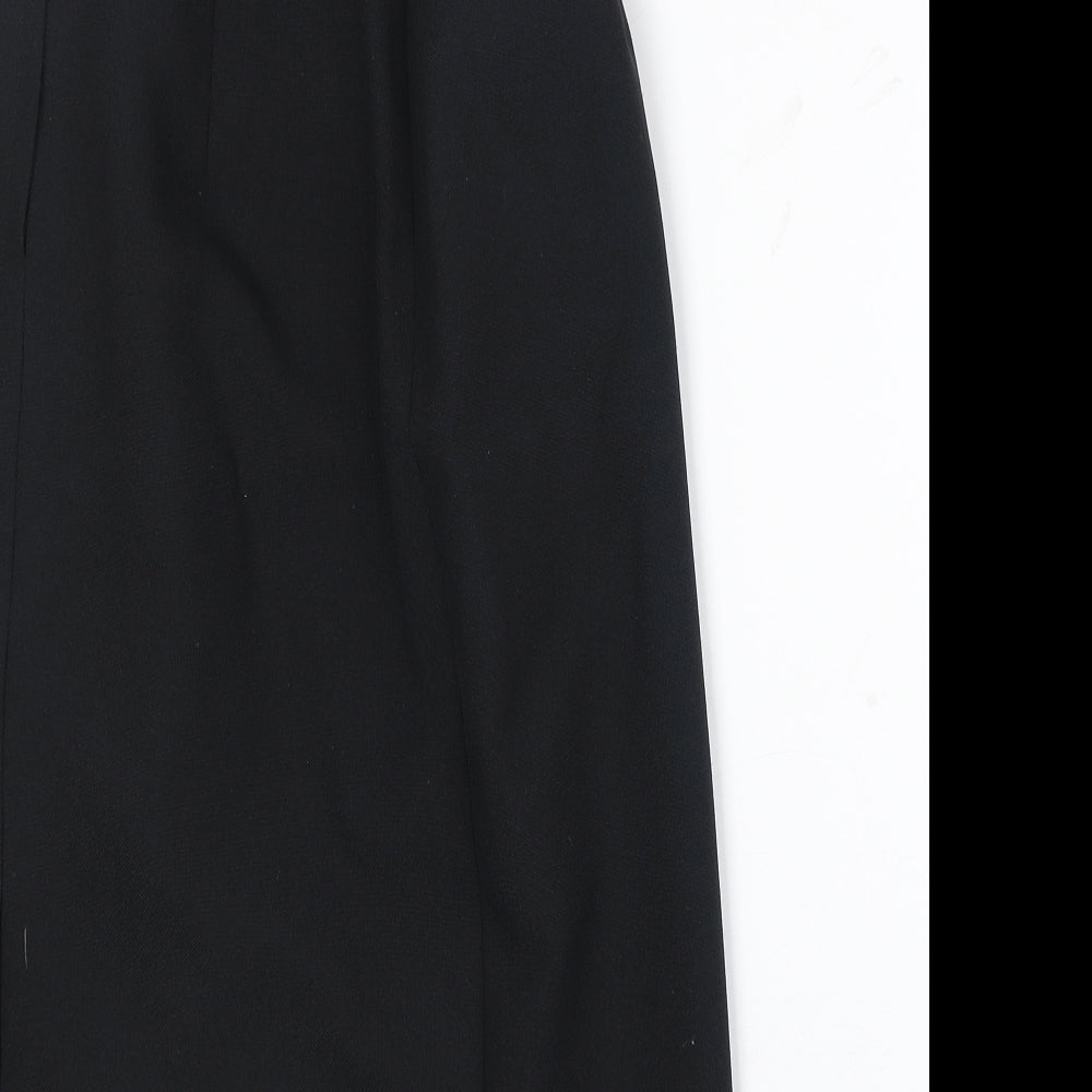 Welland Womens Black Polyester A-Line Skirt Size 10 Zip