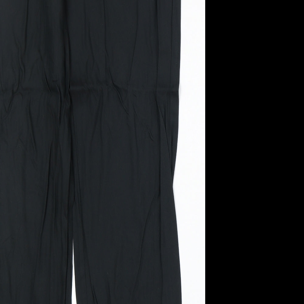 Mauritz Mens Black Polyester Trousers Size 29 in Regular Zip