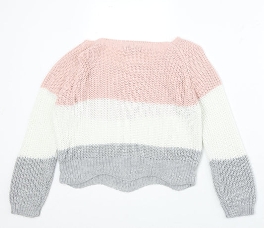 Womens UK Size S Cameo Rose Multicoloured Pullover Jumper