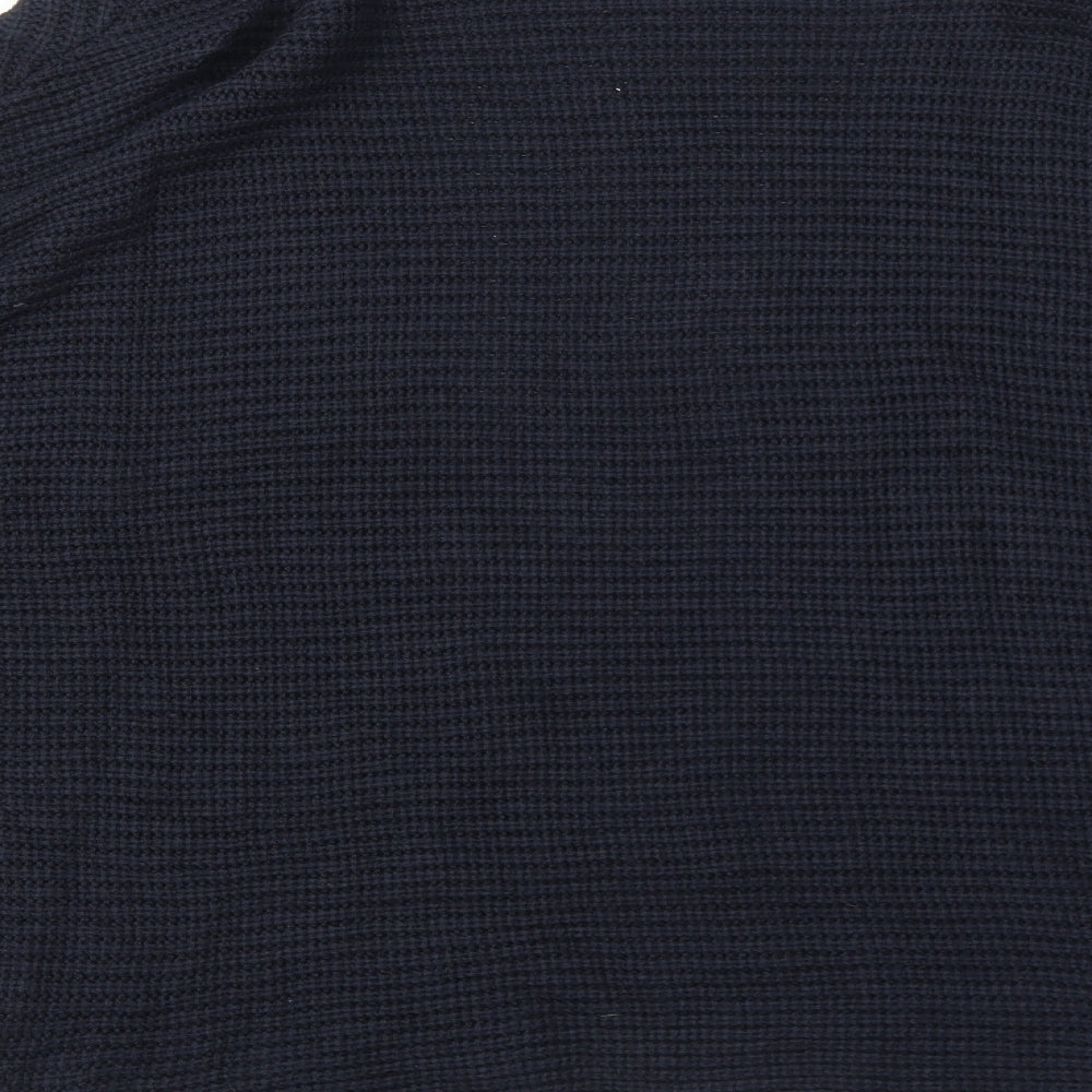 F&F Womens Blue V-Neck Acrylic Cardigan Jumper Size 8