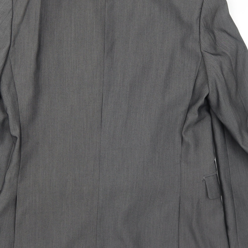 1860 Menswear Mens Grey Polyester Jacket Suit Jacket Size 38 Regular